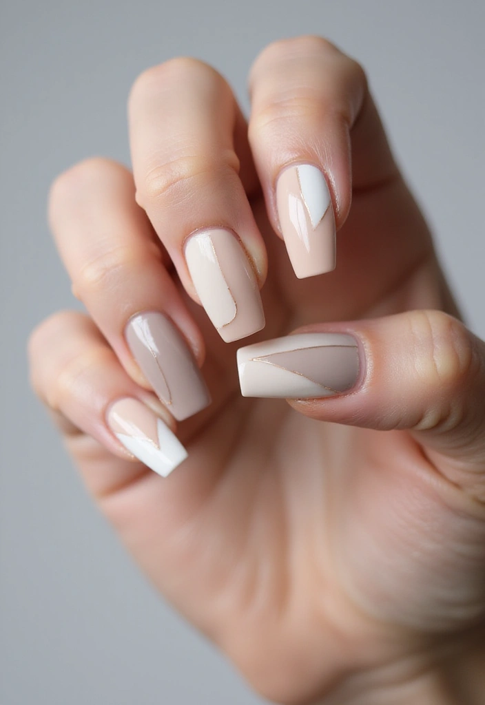 30 Square Acrylic Nail Ideas for Sharp Edges - 16. Minimalist Lines