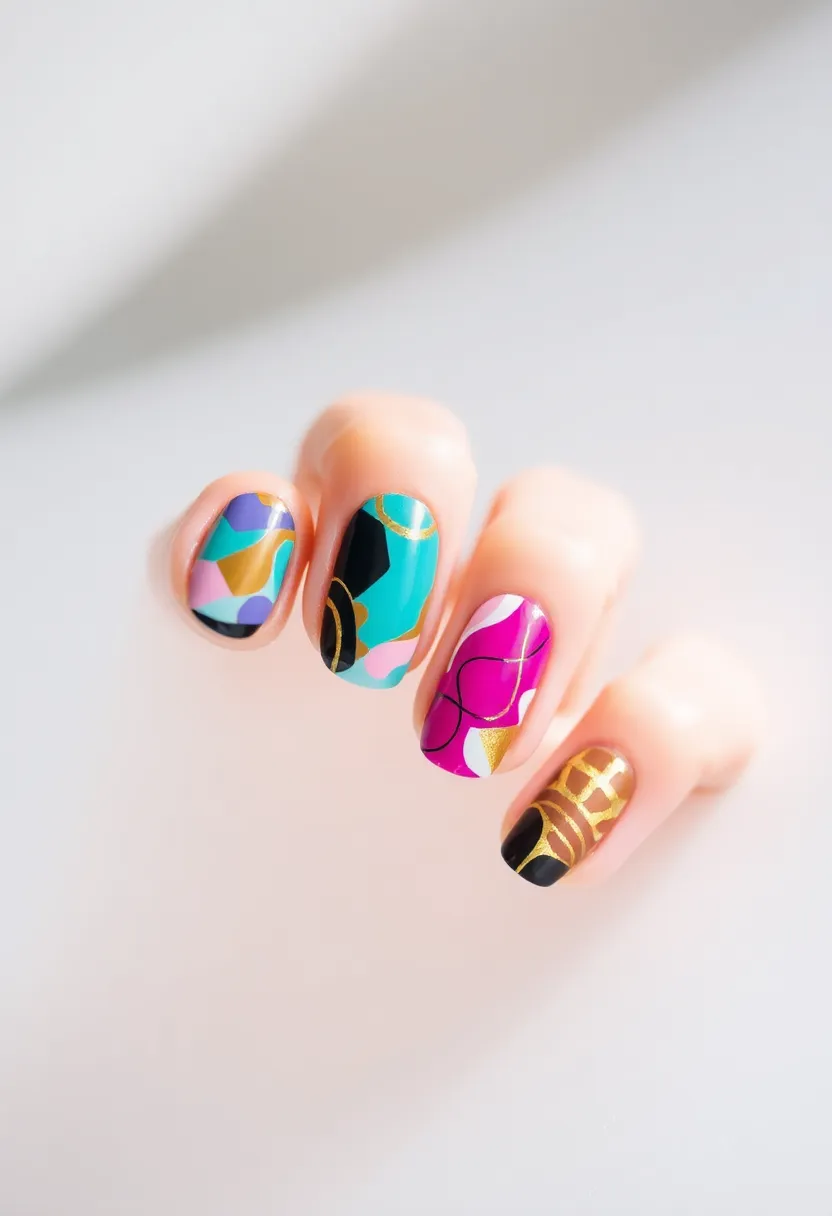 30 Step-by-Step Nail Tutorial Ideas for Easy Nail Art - 12. Simple Abstract Art