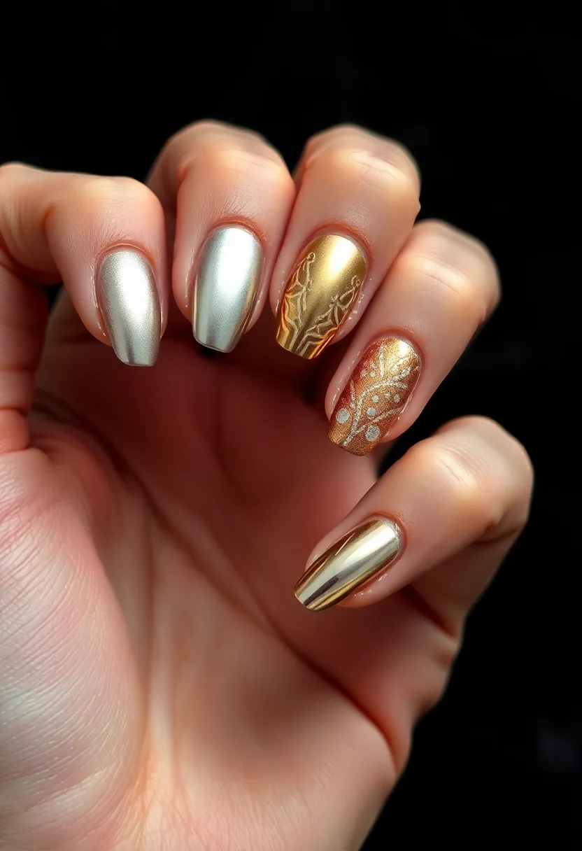 30 Step-by-Step Nail Tutorial Ideas for Easy Nail Art - 14. Metallic Nails