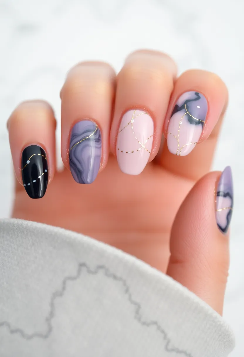30 Step-by-Step Nail Tutorial Ideas for Easy Nail Art - 19. Marble Dots