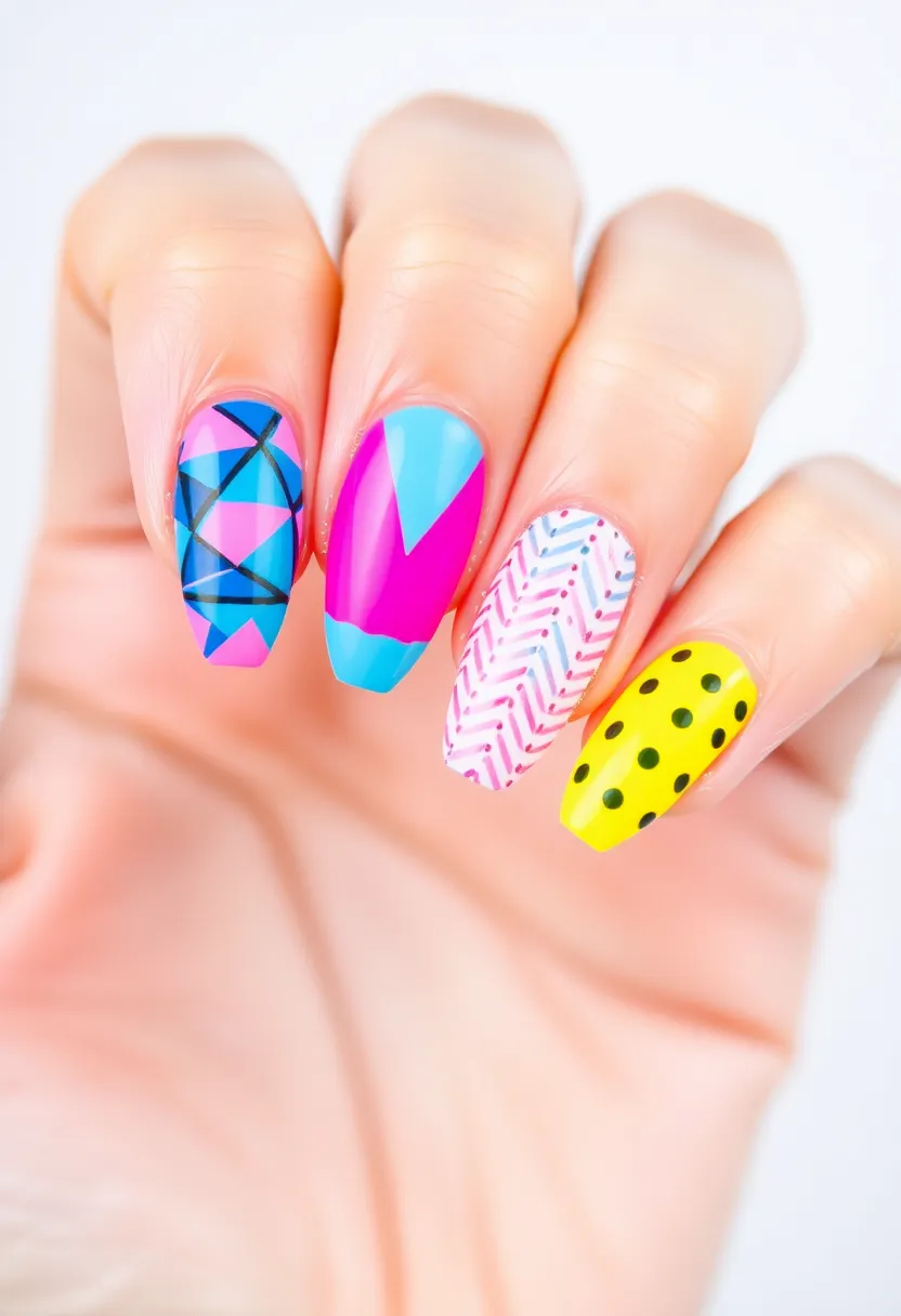 30 Step-by-Step Nail Tutorial Ideas for Easy Nail Art - 6. Geometric Patterns
