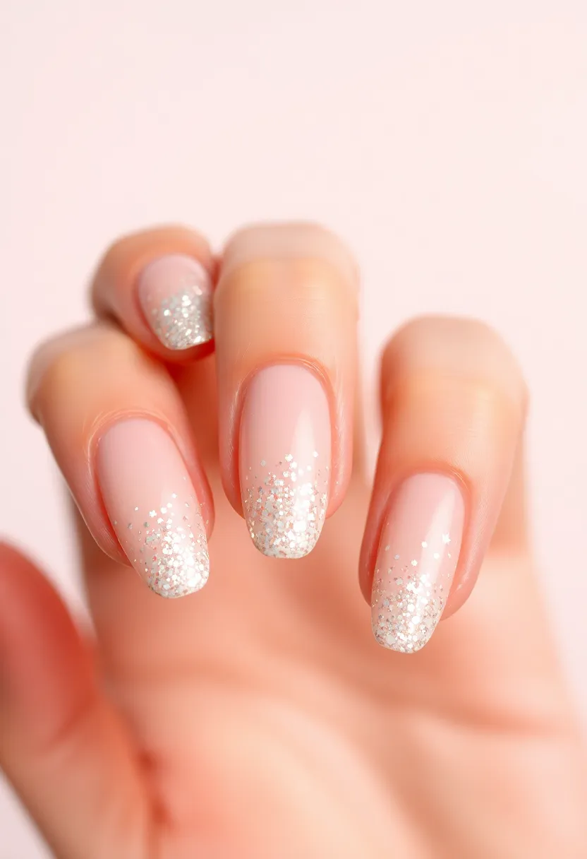 30 Twinkling Nails with Stars for Celestial - 16. Twinkling Glitter Tips