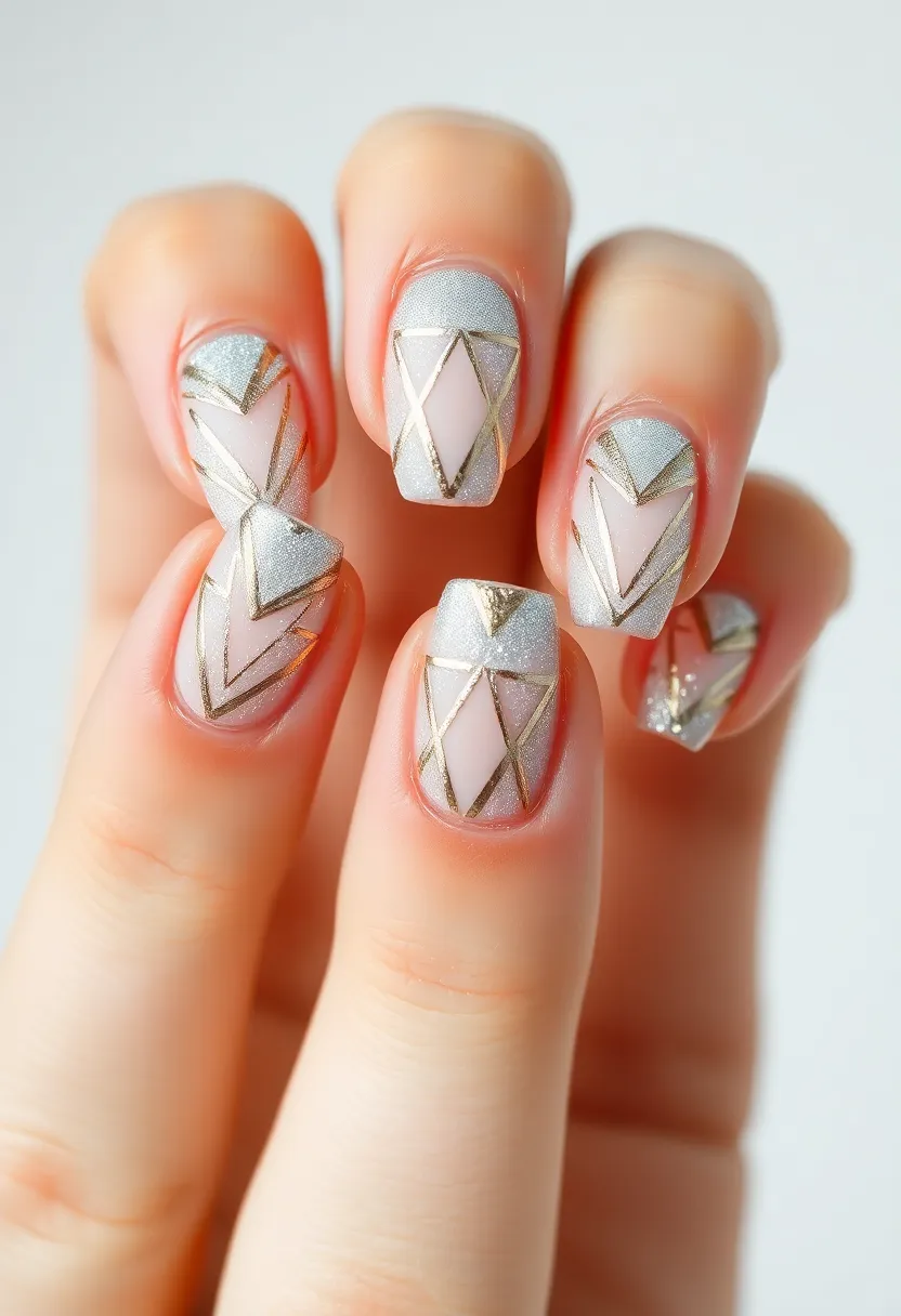30 Twinkling Nails with Stars for Celestial - 18. Stellar Geometric Designs
