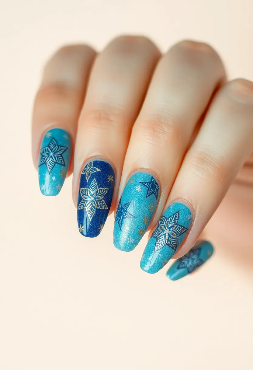 30 Twinkling Nails with Stars for Celestial - 25. Decorative Star Nails