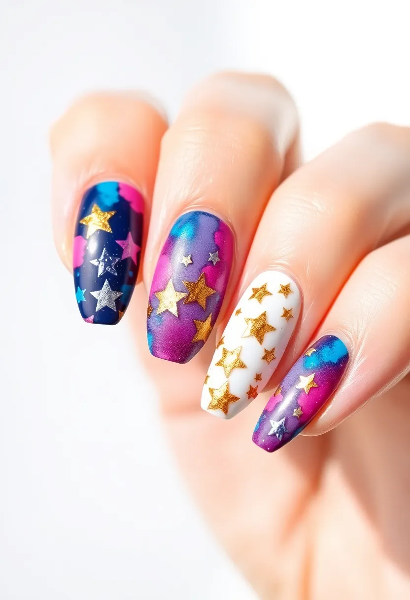 30 Twinkling Nails with Stars for Celestial - 28. Star Canvas