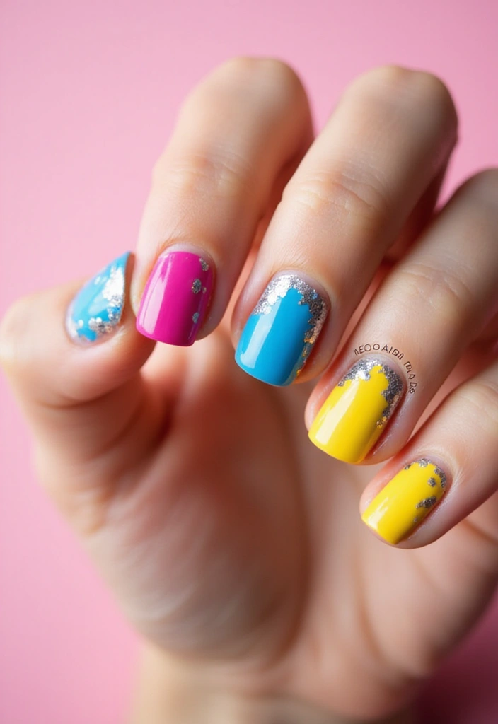 30 Vibrant Latina-Inspired Nail Ideas for Cultural Festivals: Fiery Flair - 1. Fiesta Fiesta! Color Explosion