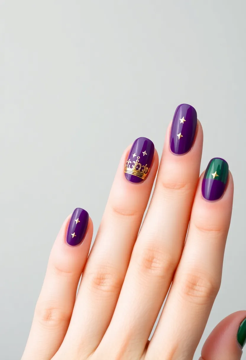 30 Vibrant Latina-Inspired Nail Ideas for Cultural Festivals: Fiery Flair - 17. Dia de Reyes Theme