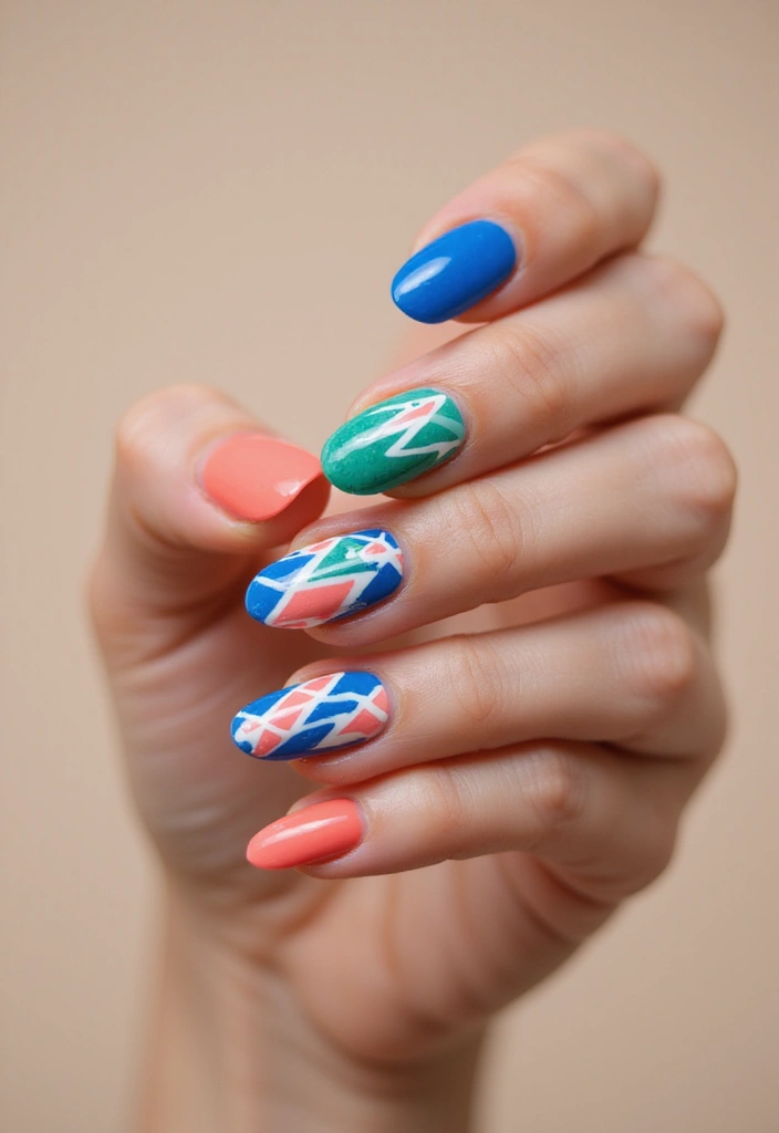 30 Vibrant Latina-Inspired Nail Ideas for Cultural Festivals: Fiery Flair - 2. Traditional Patterns with a Modern Twist