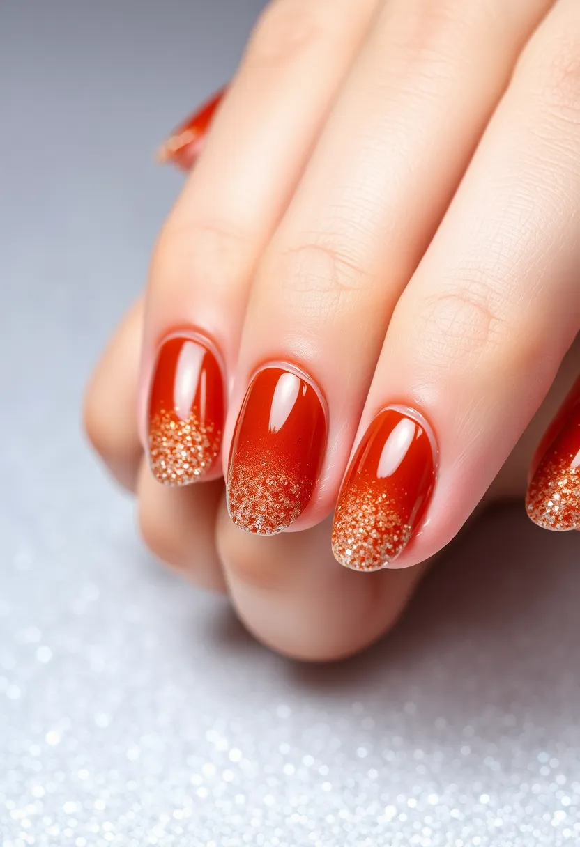 30 Warm Brown Nail Ideas for Earthy Elegance - 15. Brown Glitter Gradient
