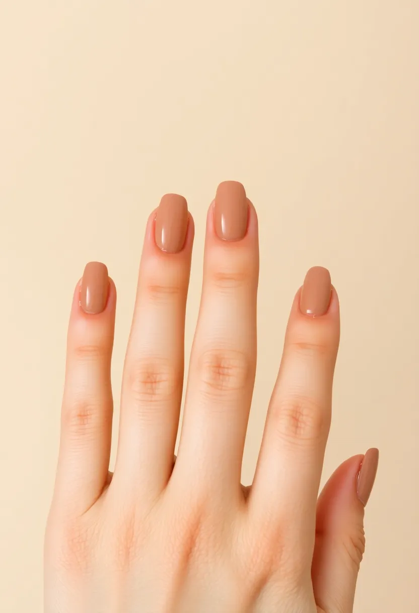 30 Warm Brown Nail Ideas for Earthy Elegance - 24. Earth-Toned Reverse French Tips