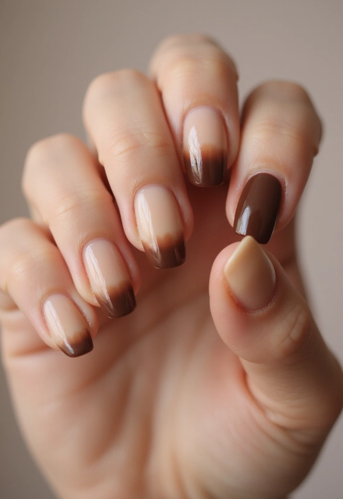 30 Warm Brown Nail Ideas for Earthy Elegance - 4. Warm Brown Ombre