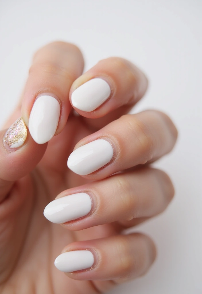 35 Almond Acrylic Nail Ideas for Curved - 1. Chic Dazzling White