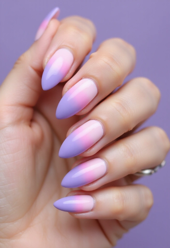 35 Almond Nail Design Ideas for Graceful - 13. Gradient Nail Designs
