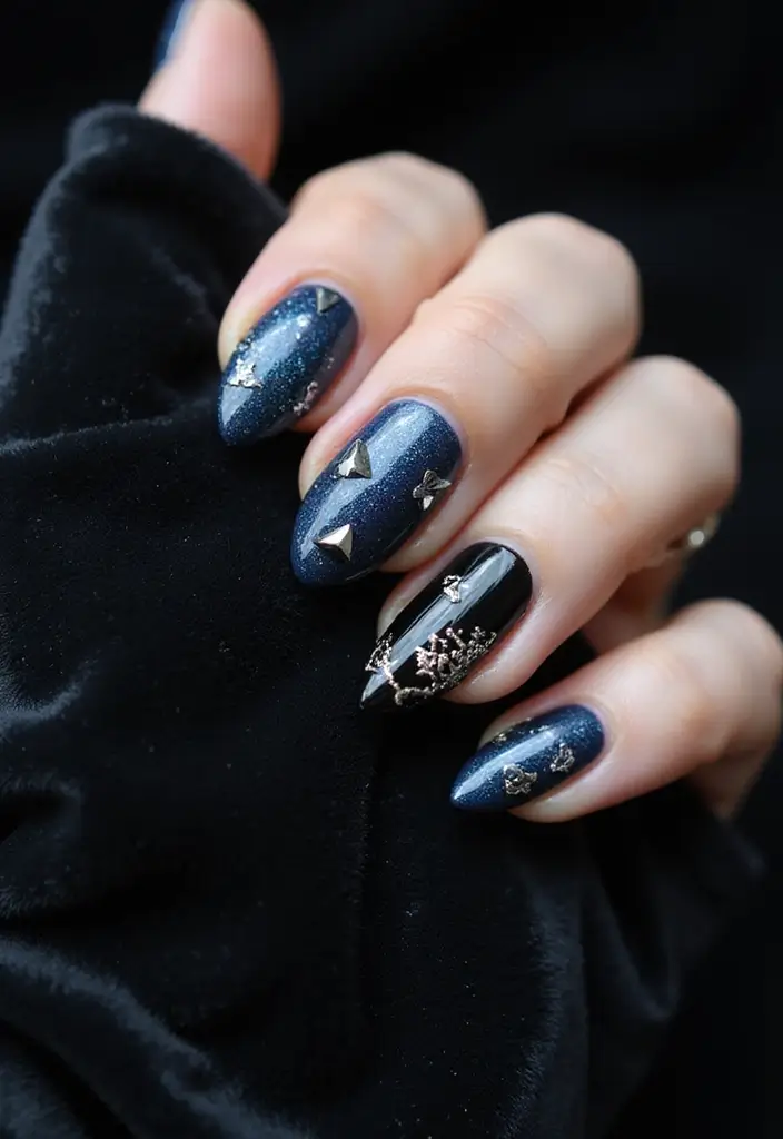35 Almond Nail Design Ideas for Graceful - 17. Edgy Chic