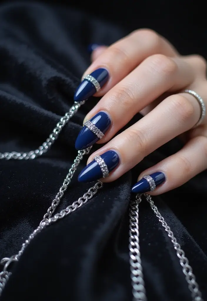 35 Almond Nail Design Ideas for Graceful - 27. Nail Chains