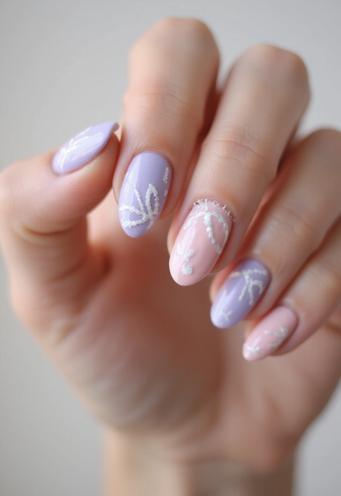 35 Almond Nail Design Ideas for Graceful - 29. Tie the Knot