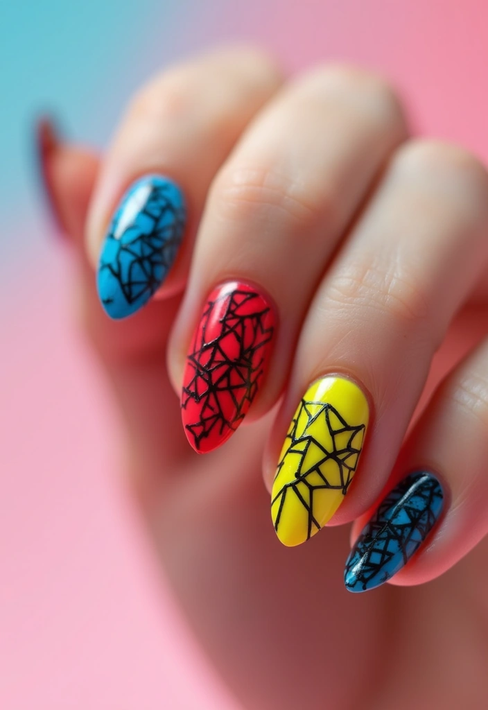 35 Almond Nail Design Ideas for Graceful - 3. Geometric Patterns