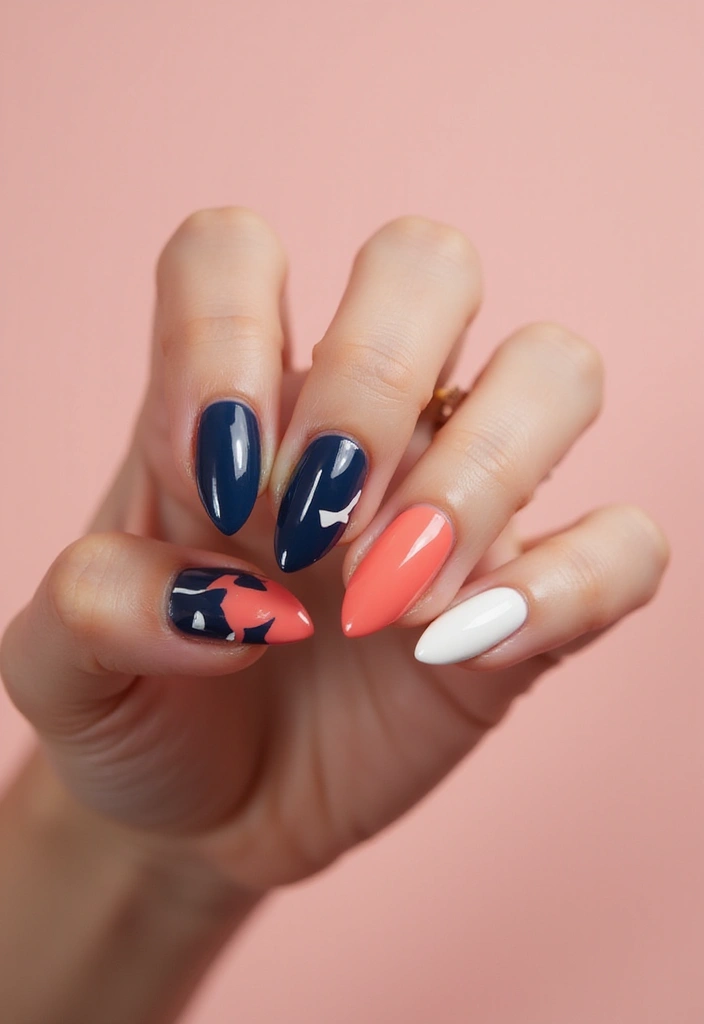 35 Almond Nail Design Ideas for Graceful - 31. Statement Lines