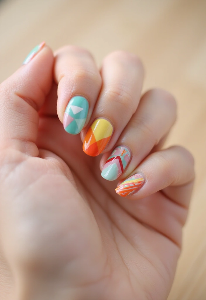 35 Basic Nail Ideas for Timeless Elegance - 13. Geometric Patterns