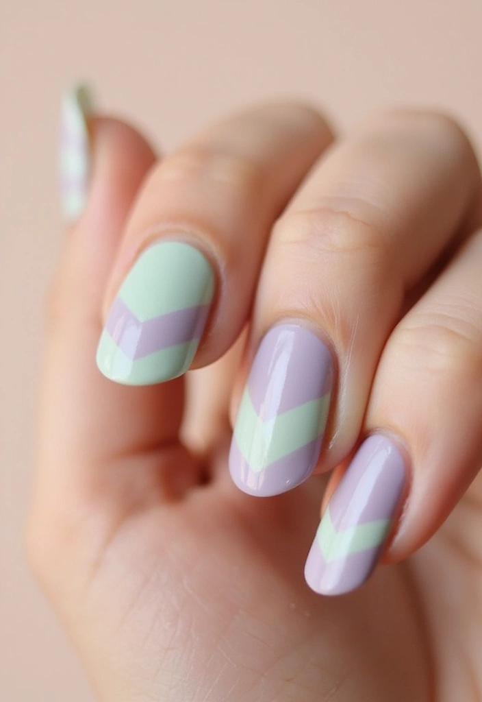 35 Basic Nail Ideas for Timeless Elegance - 17. Simple Chevron Designs