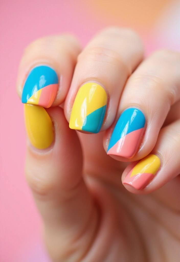 35 Basic Nail Ideas for Timeless Elegance - 21. Timeless Color Block