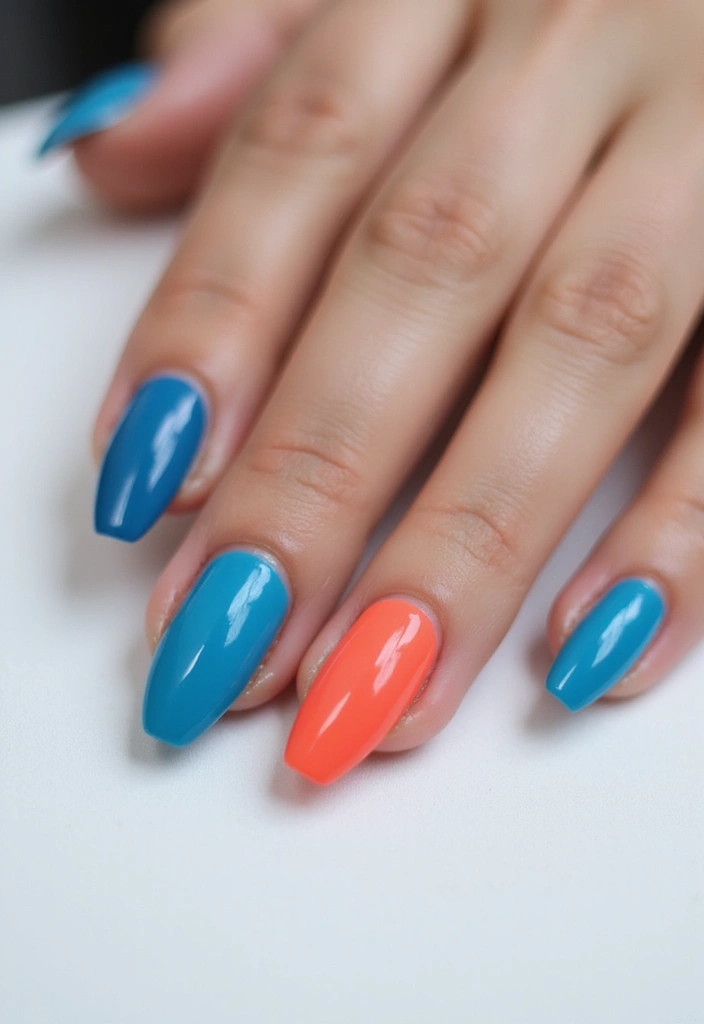 35 Basic Nail Ideas for Timeless Elegance - 23. Bicolor Nails