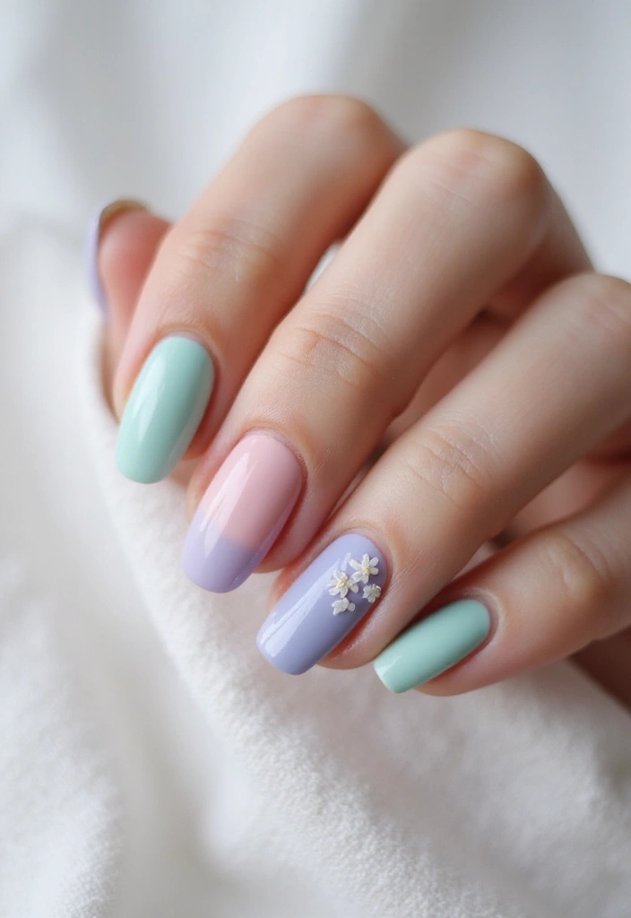 35 Basic Nail Ideas for Timeless Elegance - 25. Soft Pastel Palette