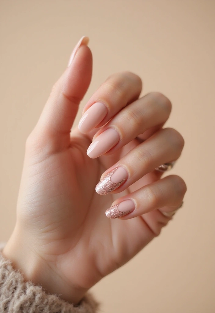 35 Basic Nail Ideas for Timeless Elegance - 5. Subtle Glitter Accents
