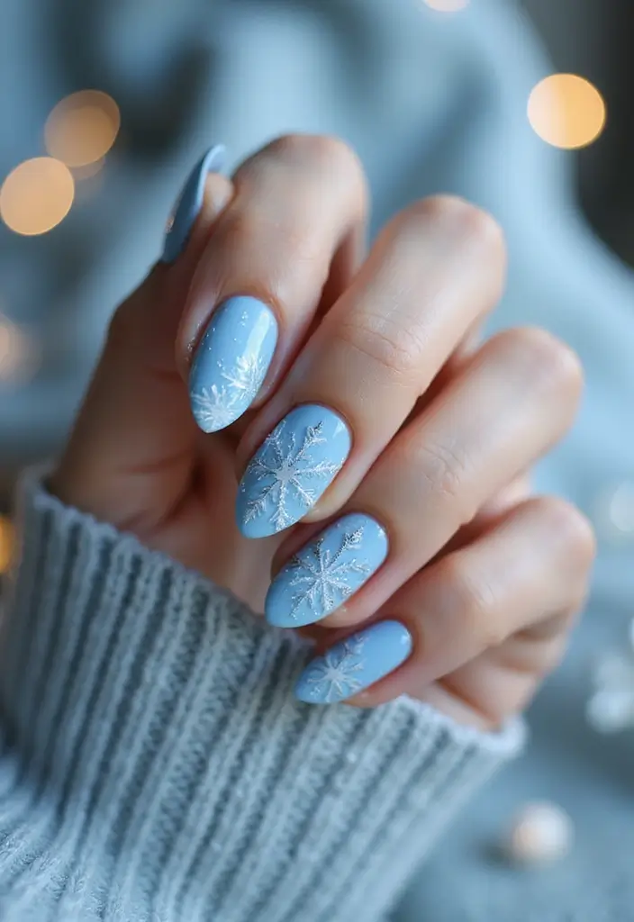 35 Christmas Nail Ideas for Merry - 1. Snowy Wonderland
