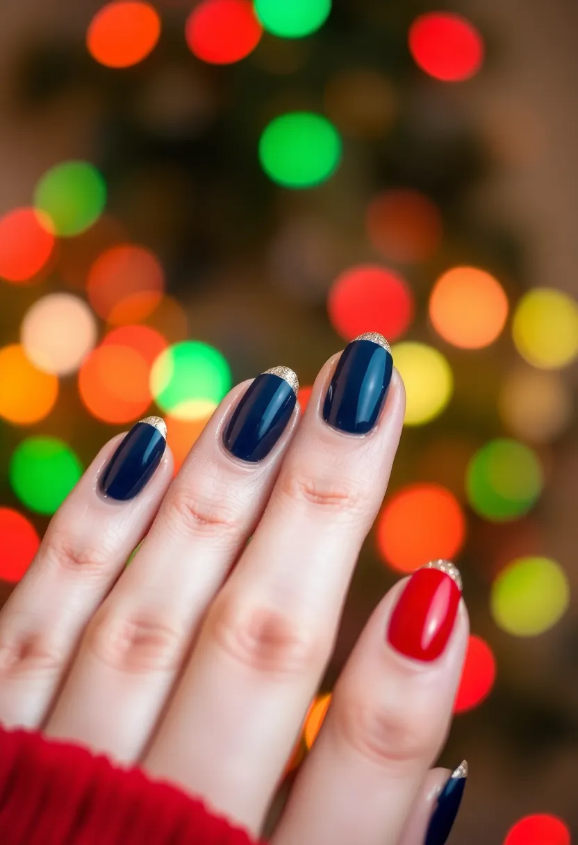 35 Christmas Nail Ideas for Merry - 11. Christmas Lights