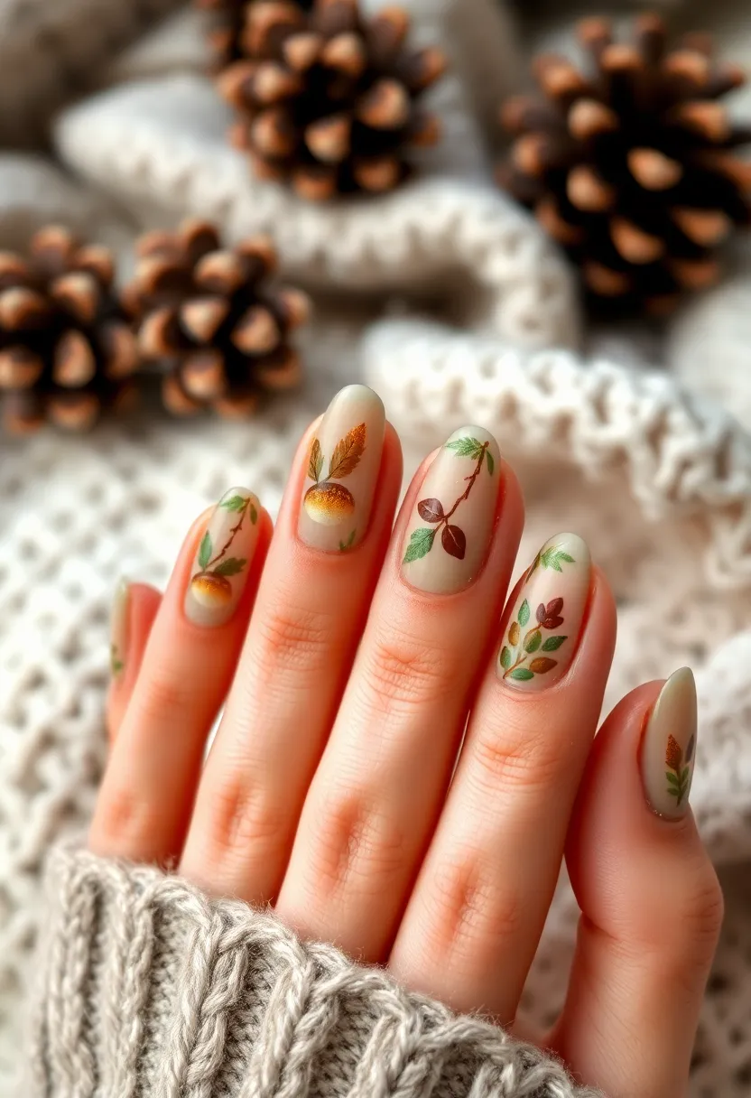 35 Christmas Nail Ideas for Merry - 20. Nutty Acorn