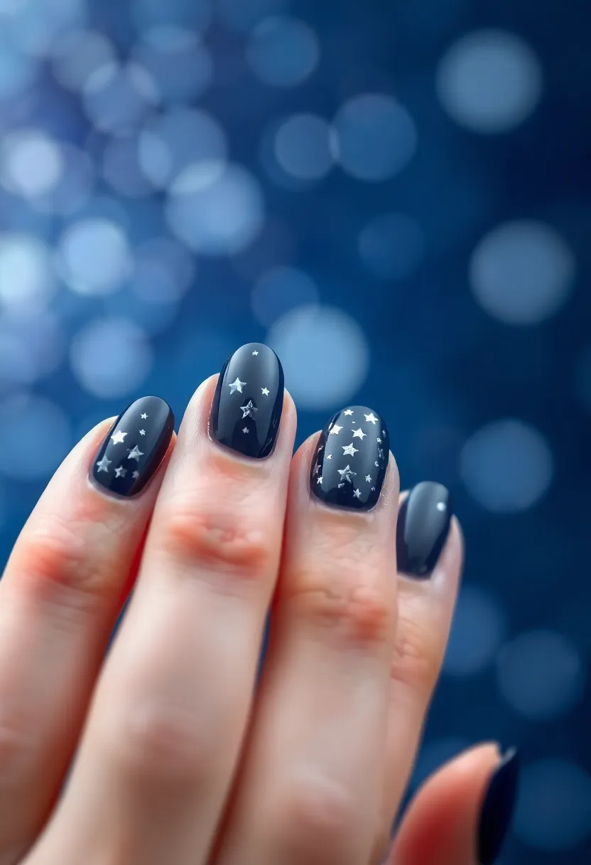 35 Christmas Nail Ideas for Merry - 25. Twinkling Starry Night