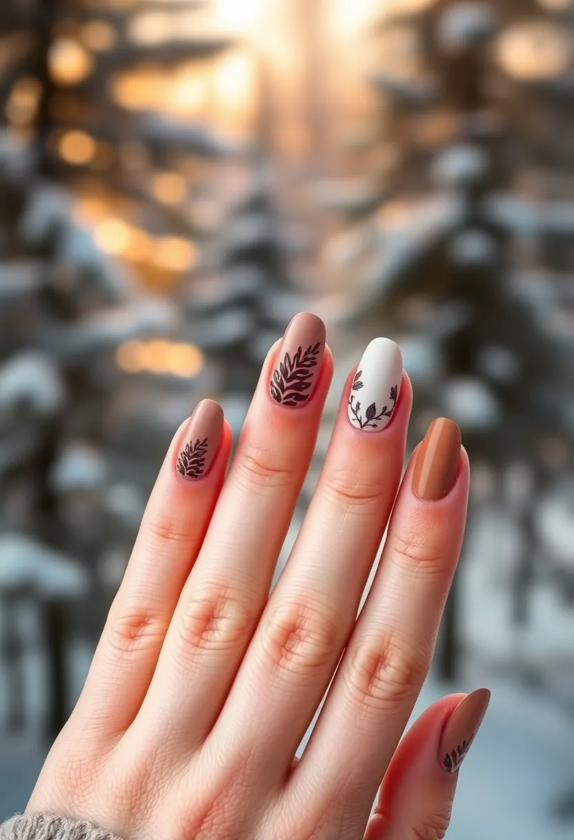 35 Christmas Nail Ideas for Merry - 32. Peaceful Pine Cones