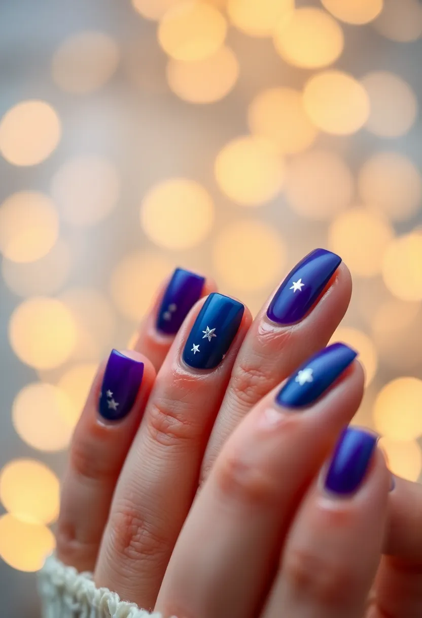 35 Christmas Nail Ideas for Merry - 34. Starlit Night