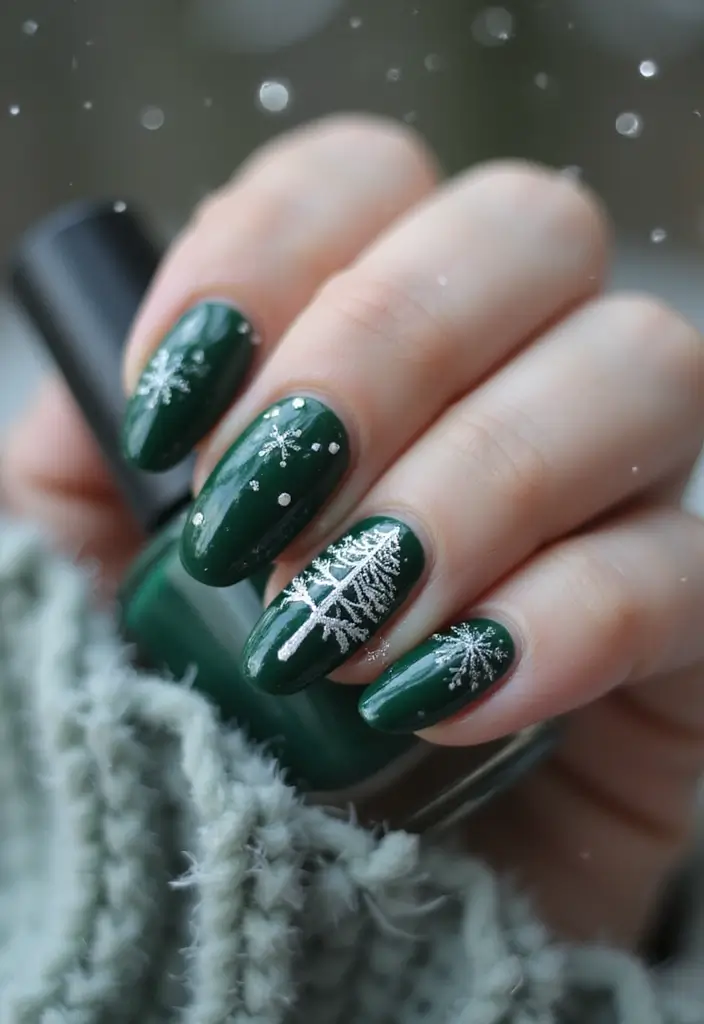 35 Christmas Nail Ideas for Merry - 5. Winter Forest