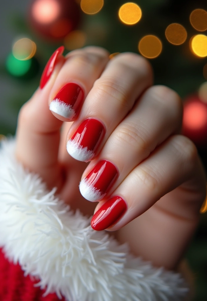 35 Christmas Nail Ideas for Merry - 7. Santa's Suit