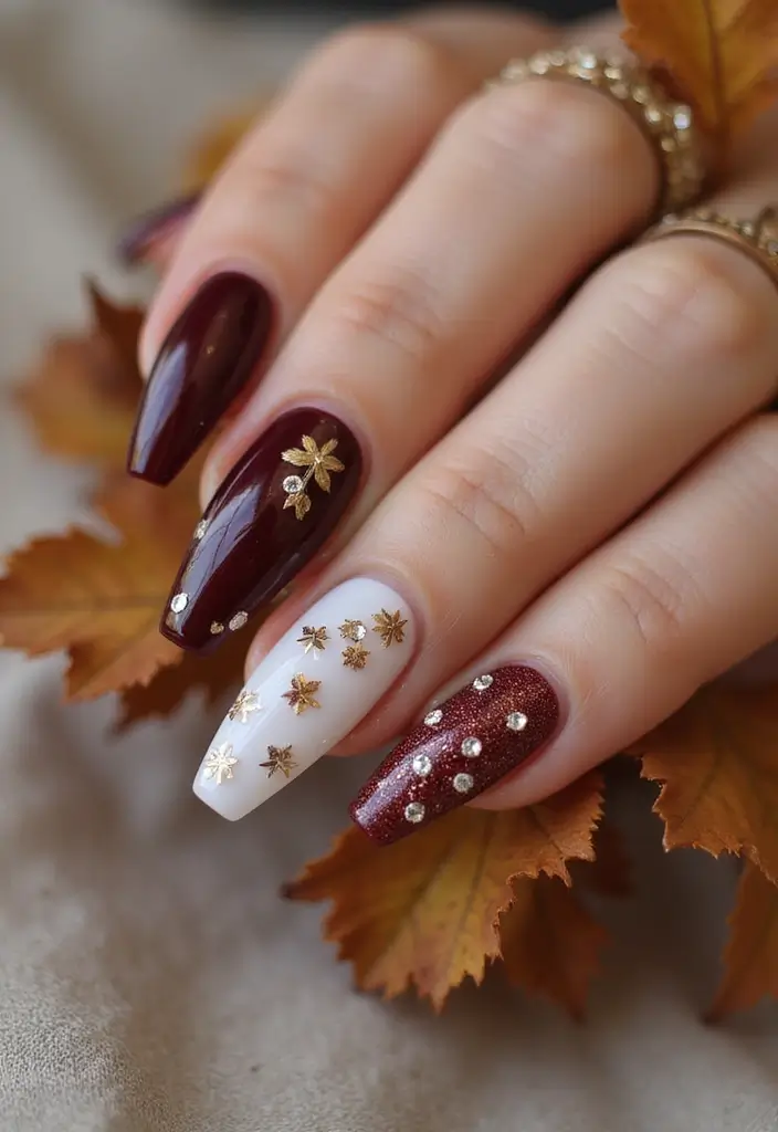 35 Coffin Nail Inspo for Edgy - 16. Seasonal Splendor
