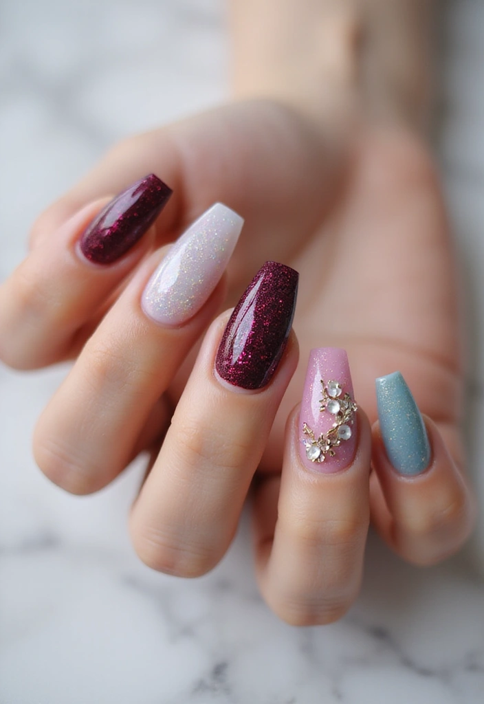 35 Coffin Nail Inspo for Edgy - 19. Textured Trends