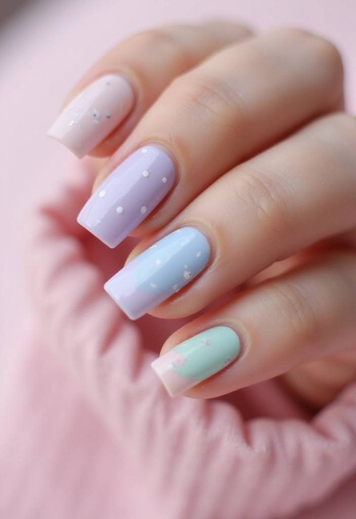 35 Coffin Nail Inspo for Edgy - 20. Sweet Pastels