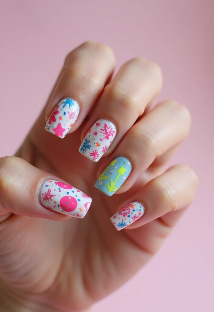 35 Coffin Nail Inspo for Edgy - 21. Edgy Doodles