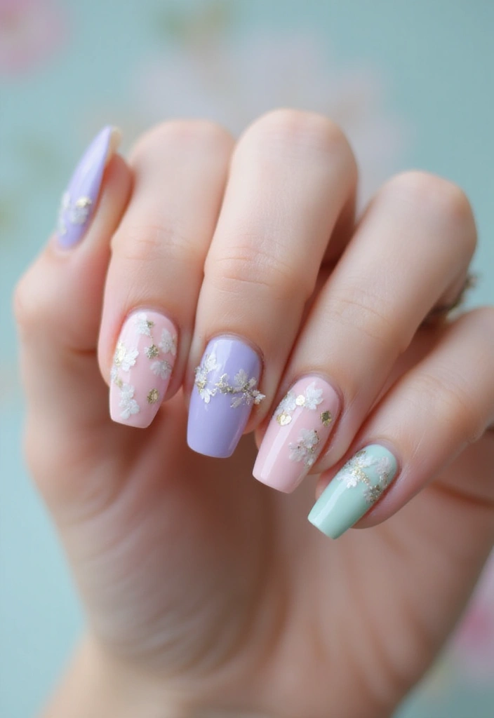 35 Coffin Nail Inspo for Edgy - 25. Vintage Floral