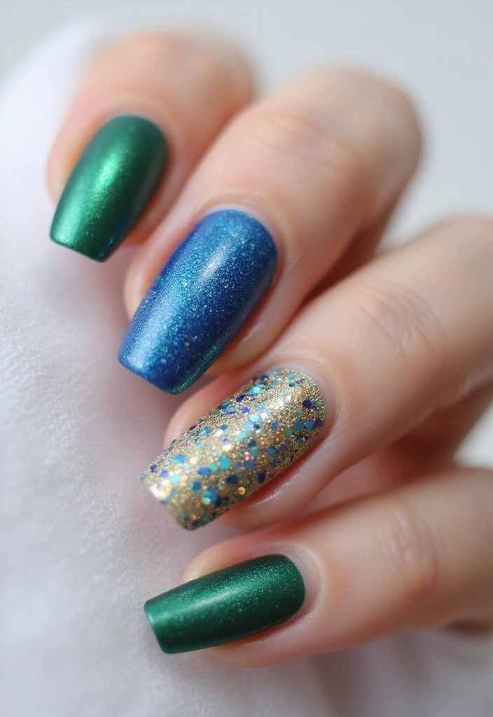 35 Coffin Nail Inspo for Edgy - 30. Textured Glitter