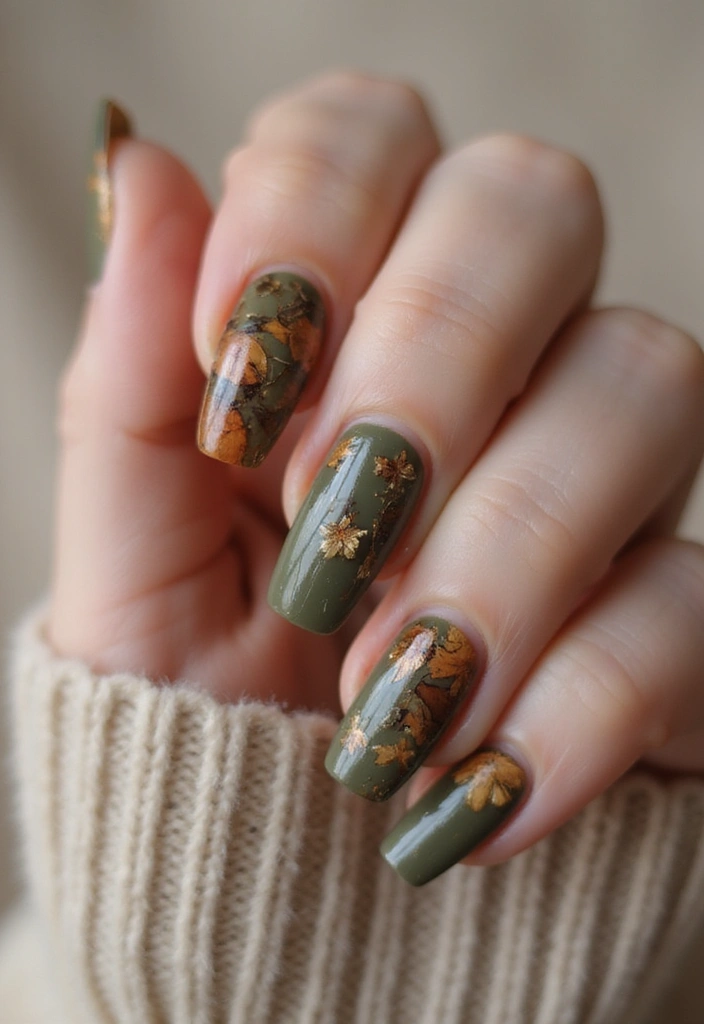 35 Coffin Nail Inspo for Edgy - 31. Earthy Tones
