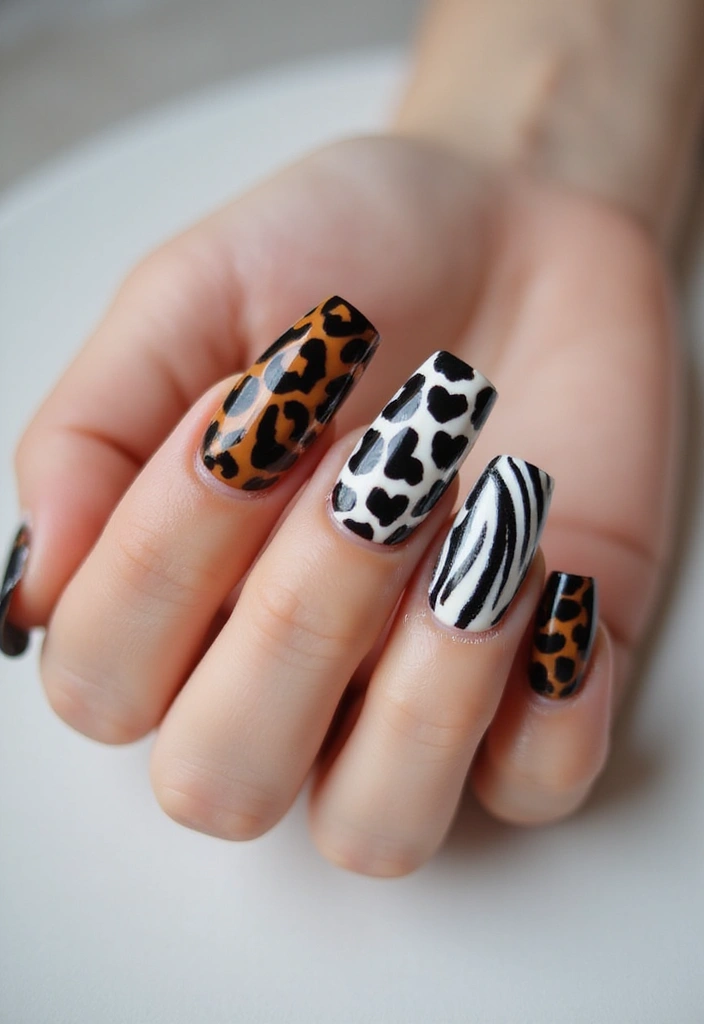 35 Coffin Nail Inspo for Edgy - 6. Animal Print
