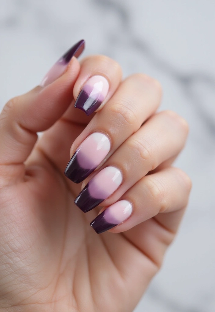 35 Coffin Nail Inspo for Edgy - 7. Ombre Delight
