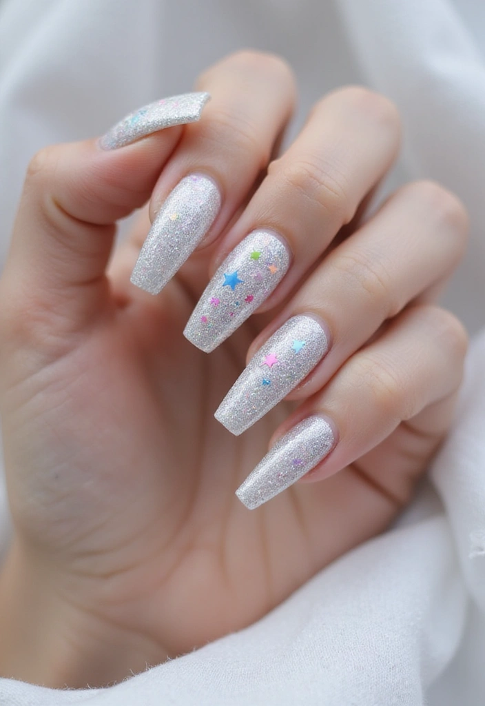 35 Coffin Nail Inspo for Edgy - 8. Glitter Bomb