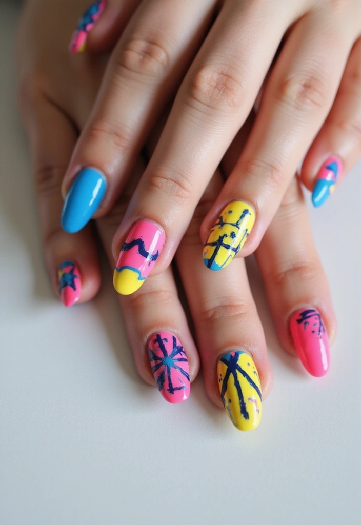 35 Coffin Nail Inspo for Edgy - 9. Abstract Art