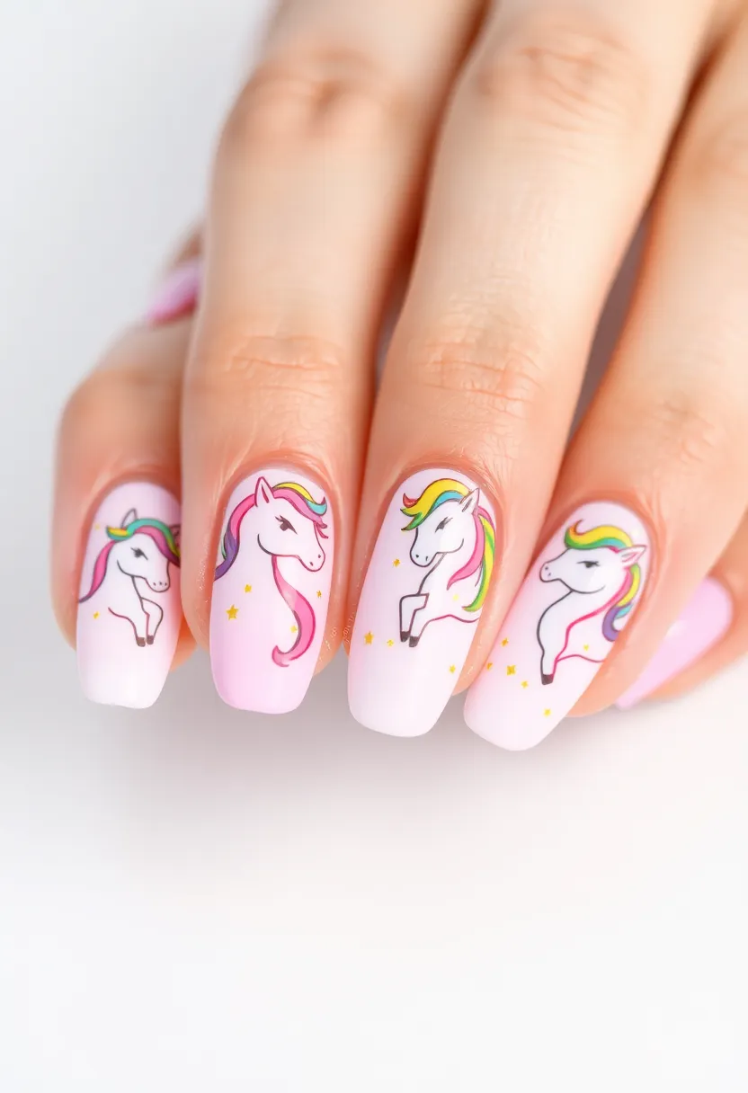 35 Cute Nail Ideas for Whimsical - 10. Magical Unicorns