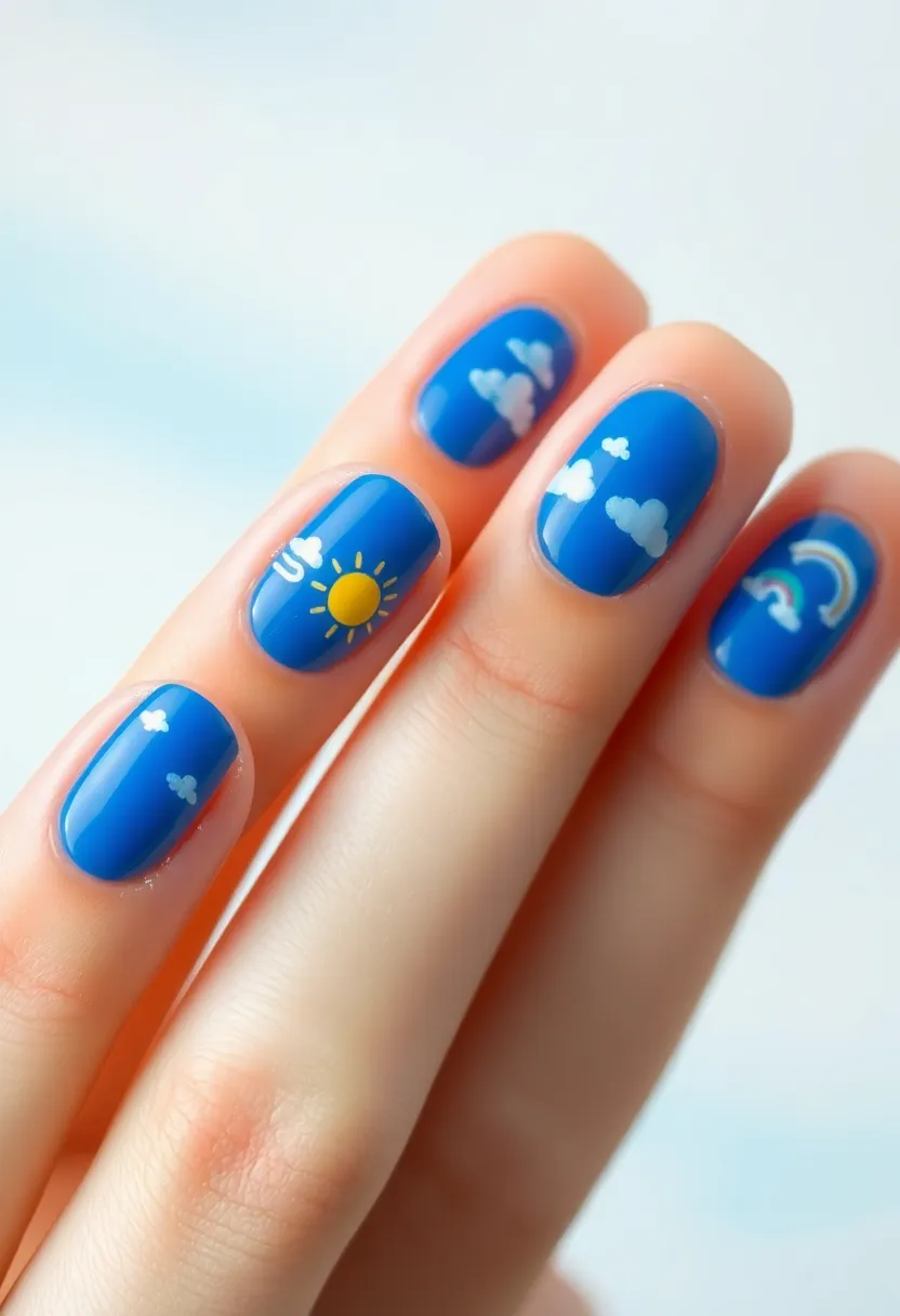 35 Cute Nail Ideas for Whimsical - 14. Whimsical Weather