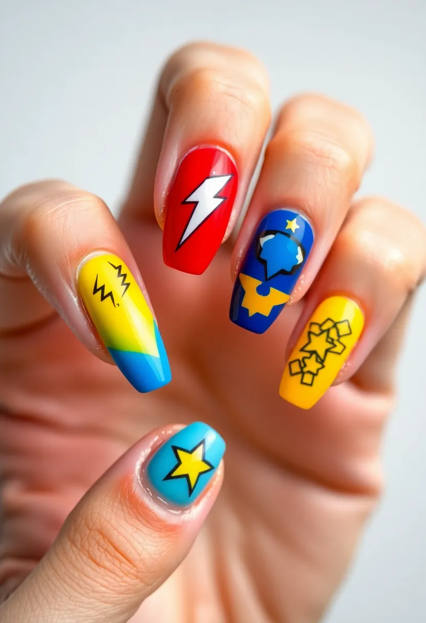 35 Cute Nail Ideas for Whimsical - 15. Superhero Style